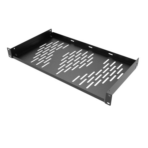 Beiyier 1U Universal Rack Shelf, 10″ Deep Vented Cantilever Tray, for 19” Network Equipment Rack & Cabinet (1PCS, Black)