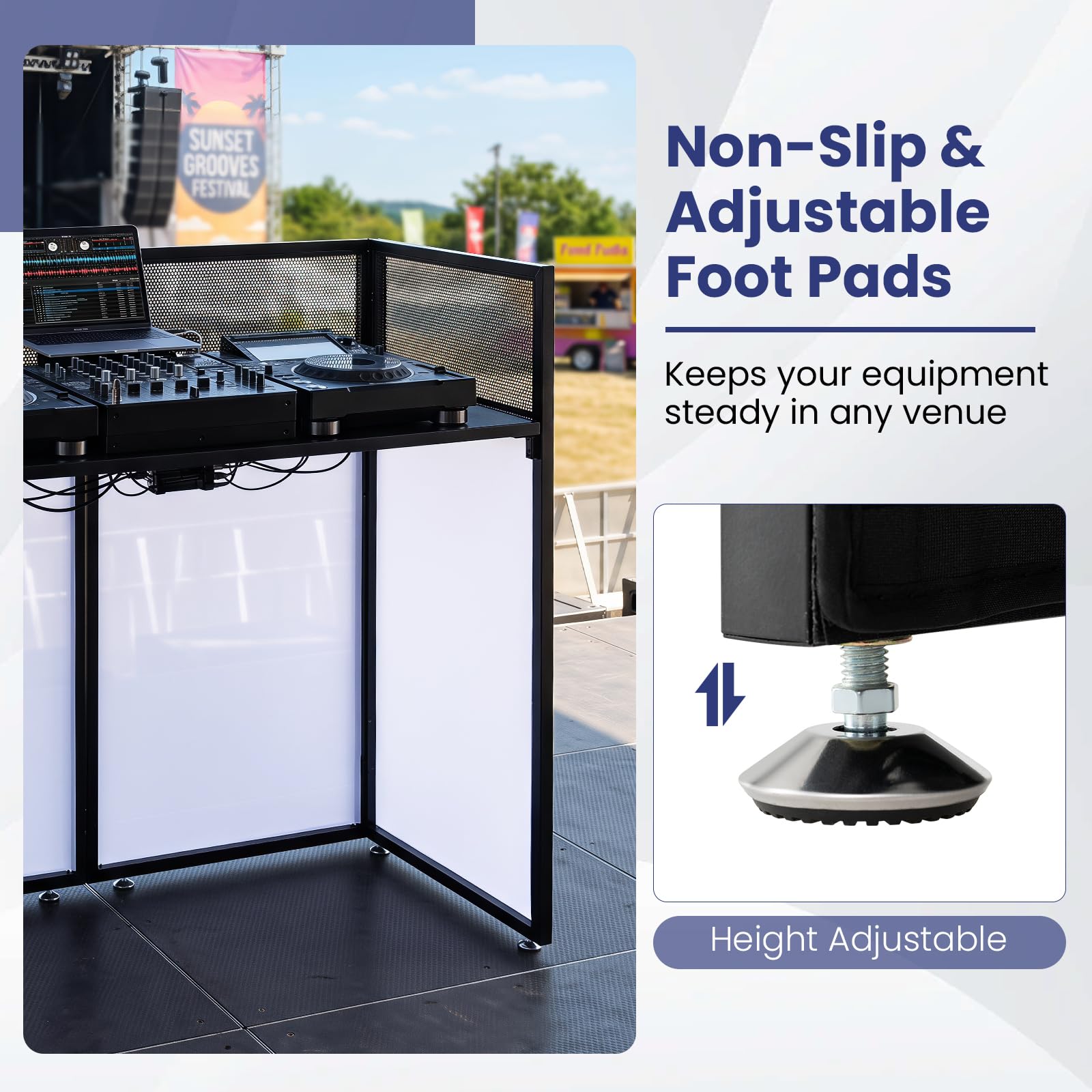 Goplus Portable DJ Facade Booth with Scrims & Carrying Bag (Standard)