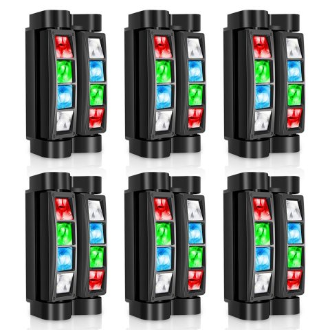 Betopper 8x3W Spider Moving Head DJ Light,RGBW Stage Disco Light-6 Packs