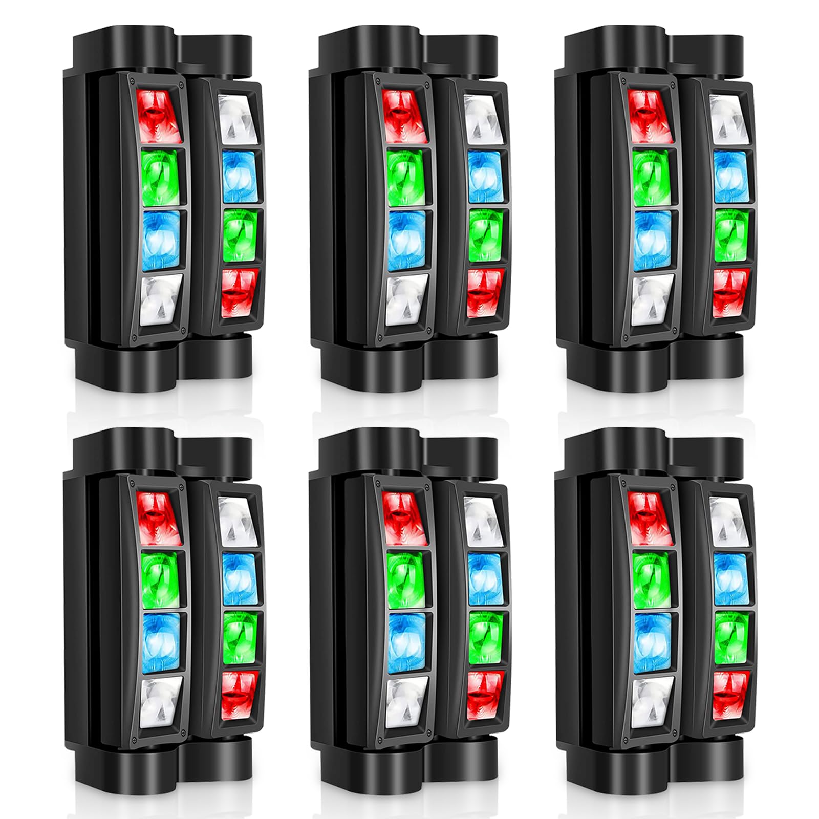 Betopper 8x3W Spider Moving Head DJ Light,RGBW Stage Disco Light-6 Packs