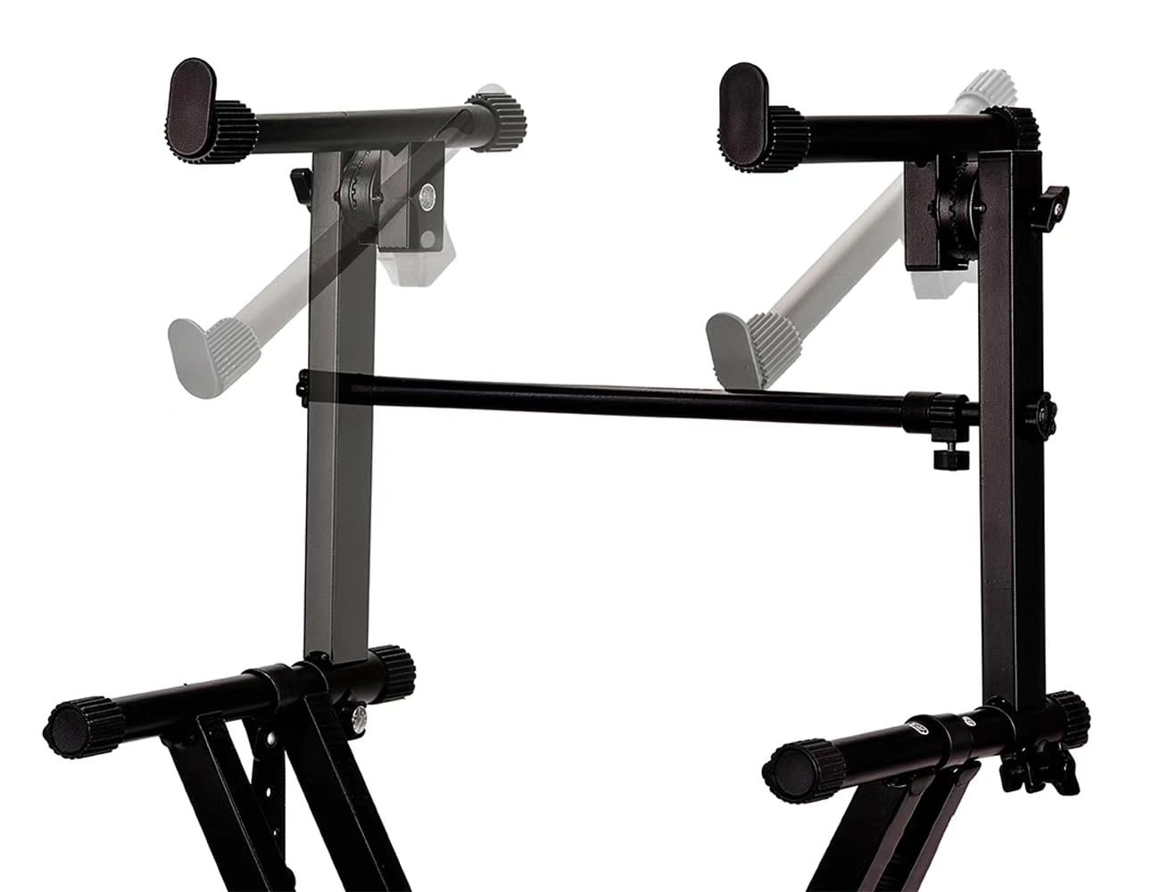 LyySangshuo 2 Tier Keyboard stand extension Electric Digital Piano Stand keyboard stand tier Adjustable piano stand for Stacking Keyboards, Electric Pianos, Synths, and Organs , Adjustable, Nonslip Arms and Feet Metal Black