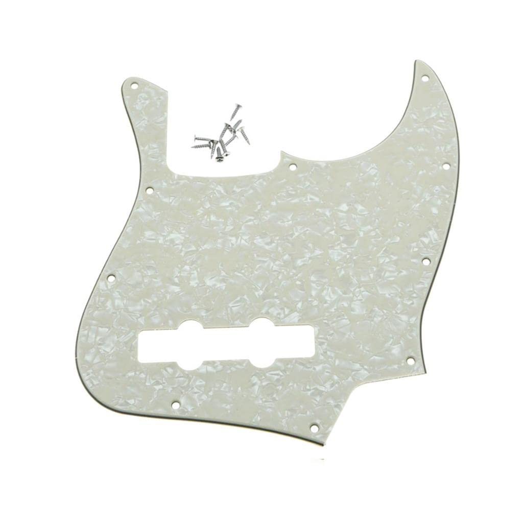 KAISH 4 String J Bass Style Pickguard Bass Pick Guard Scratch Plate for USA/Mexico Jazz J Bass Aged Pearl