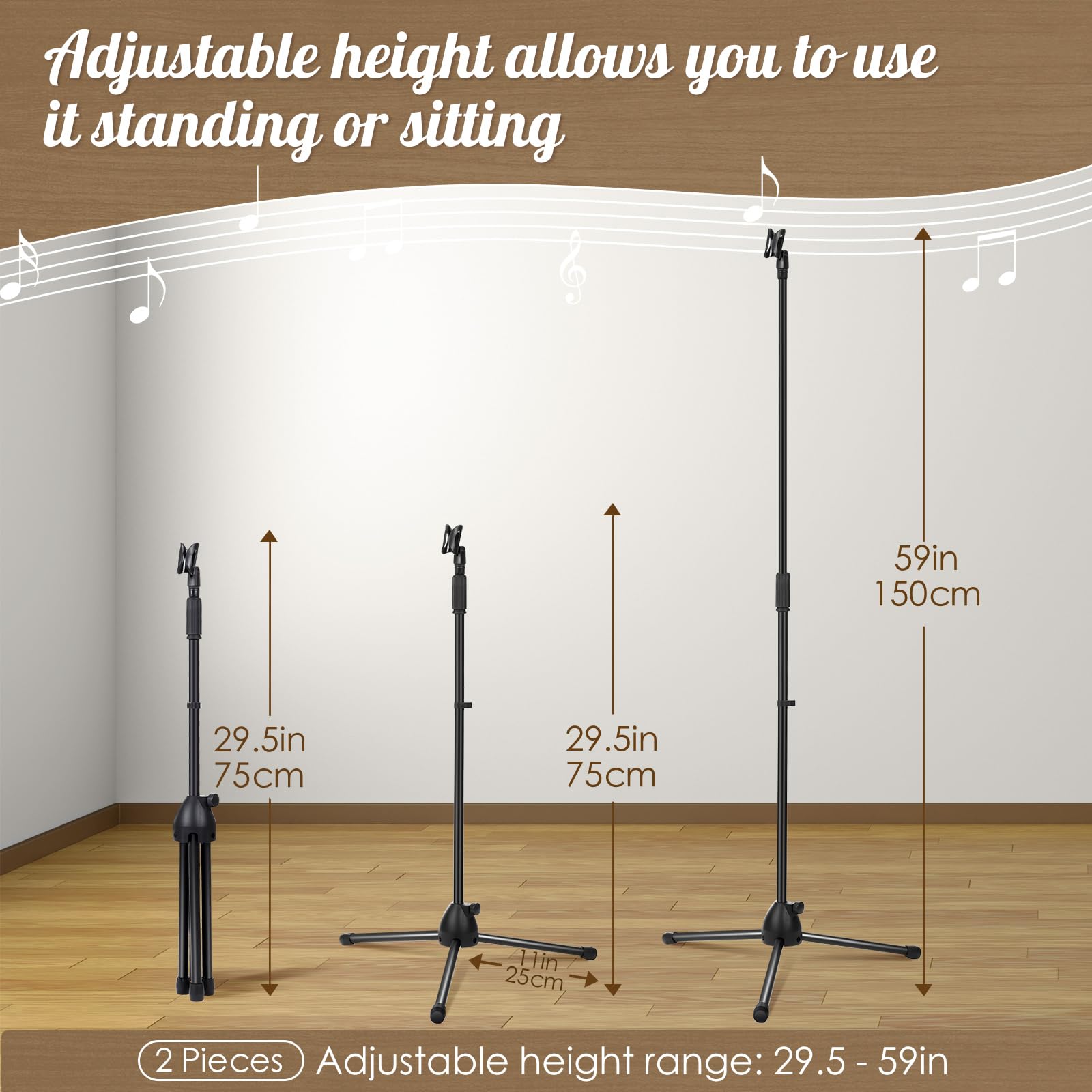 Xuhal 6 Pack Microphone Tripod Stand,Mic Clip