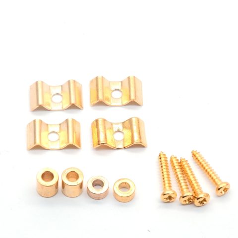 harpfeas 4PCS Metal Vintage Style Guitar String Trees Guides Retainers for Fender Strat or Tele Style Electric Guitar (Gold)