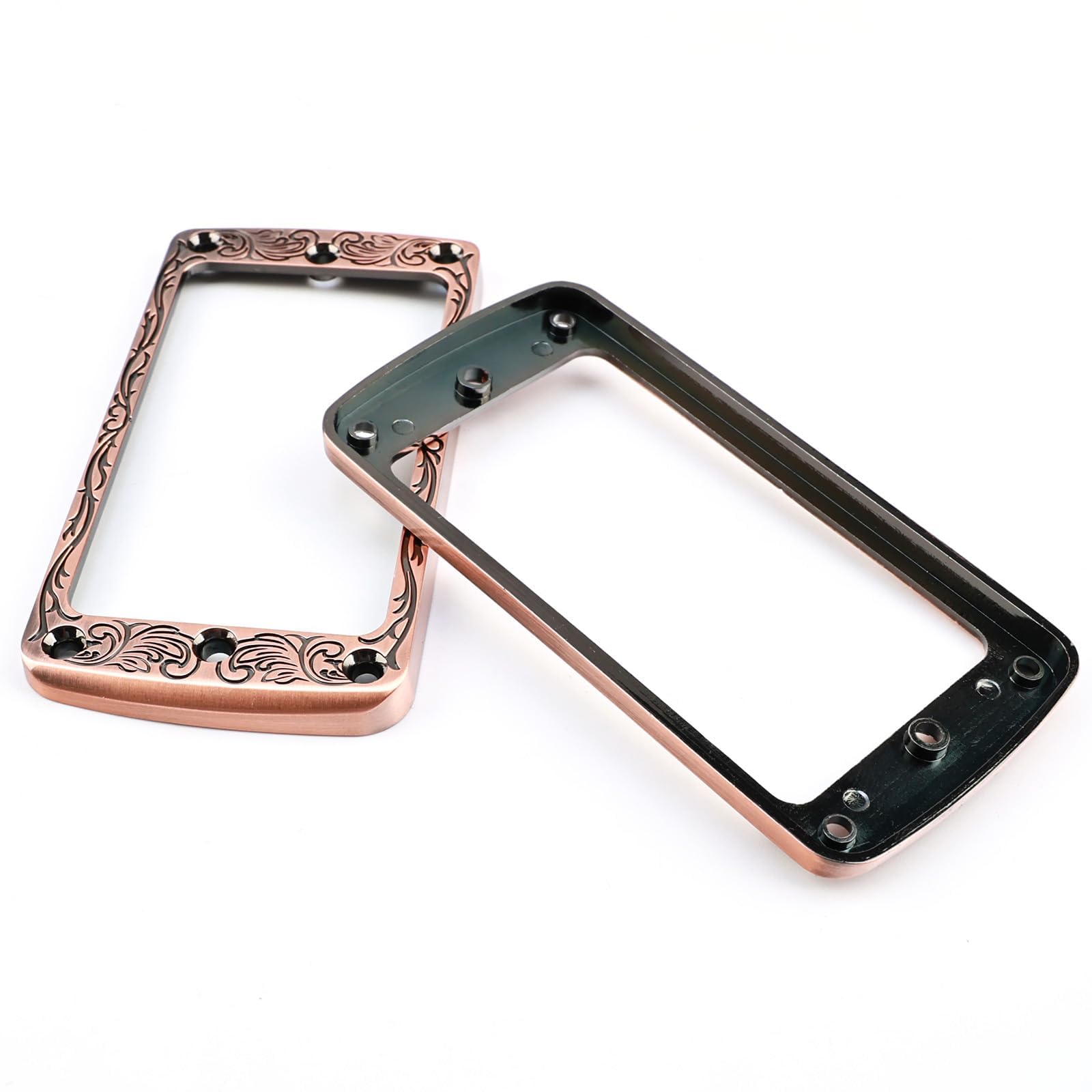 OVSAL 2 PCS Flat Metal Guitar Humbucker Pickup Ring Neck & Bridge