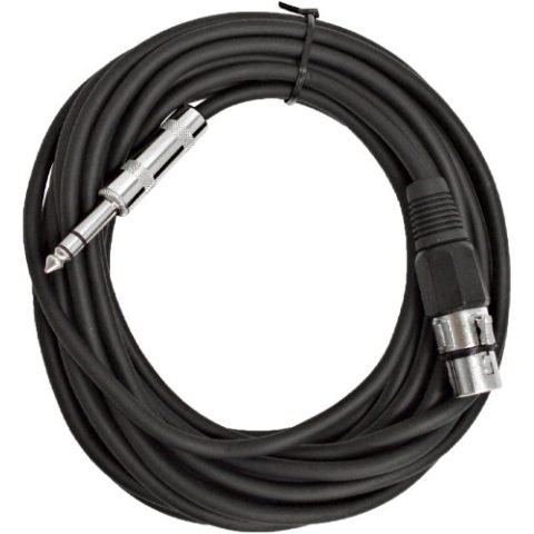 Seismic Audio – SATRXL-F25Black – 25 Foot Black XLR Female to 1/4 Inch TRS Patch Cable Snake Cords – Balanced