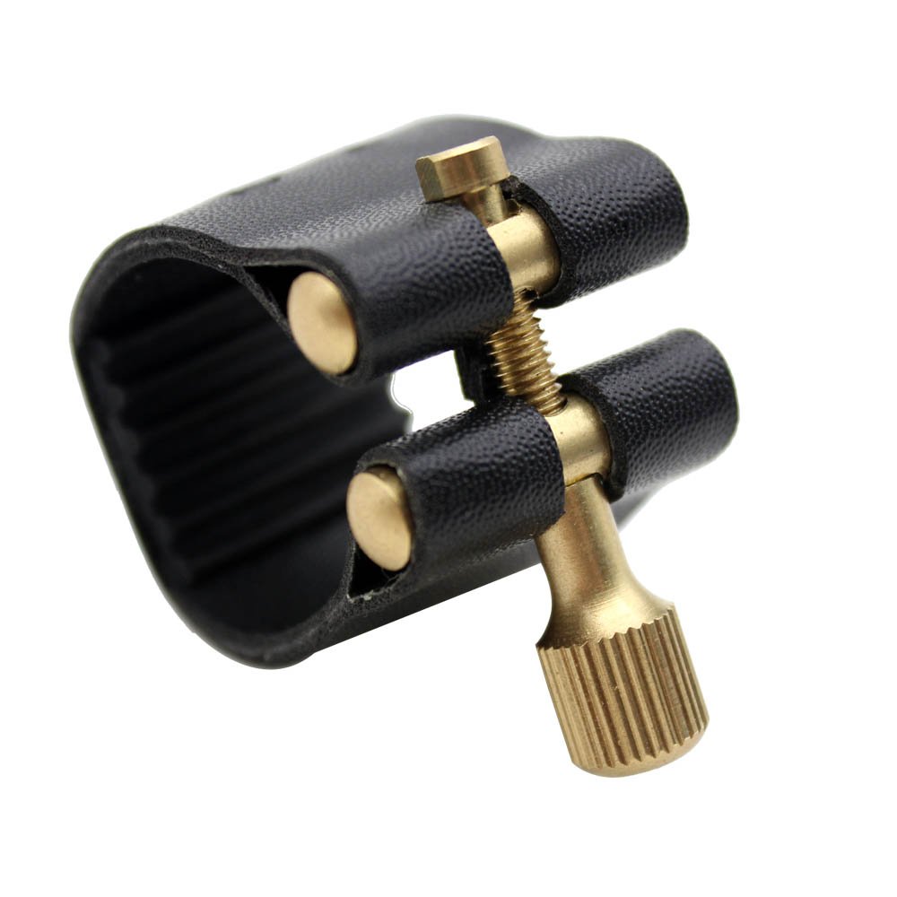 Andoer Alto Saxophone Ligature Fastener Compact Durable Artificial Leather for Alto Saxophone Rubber Mouthpiece