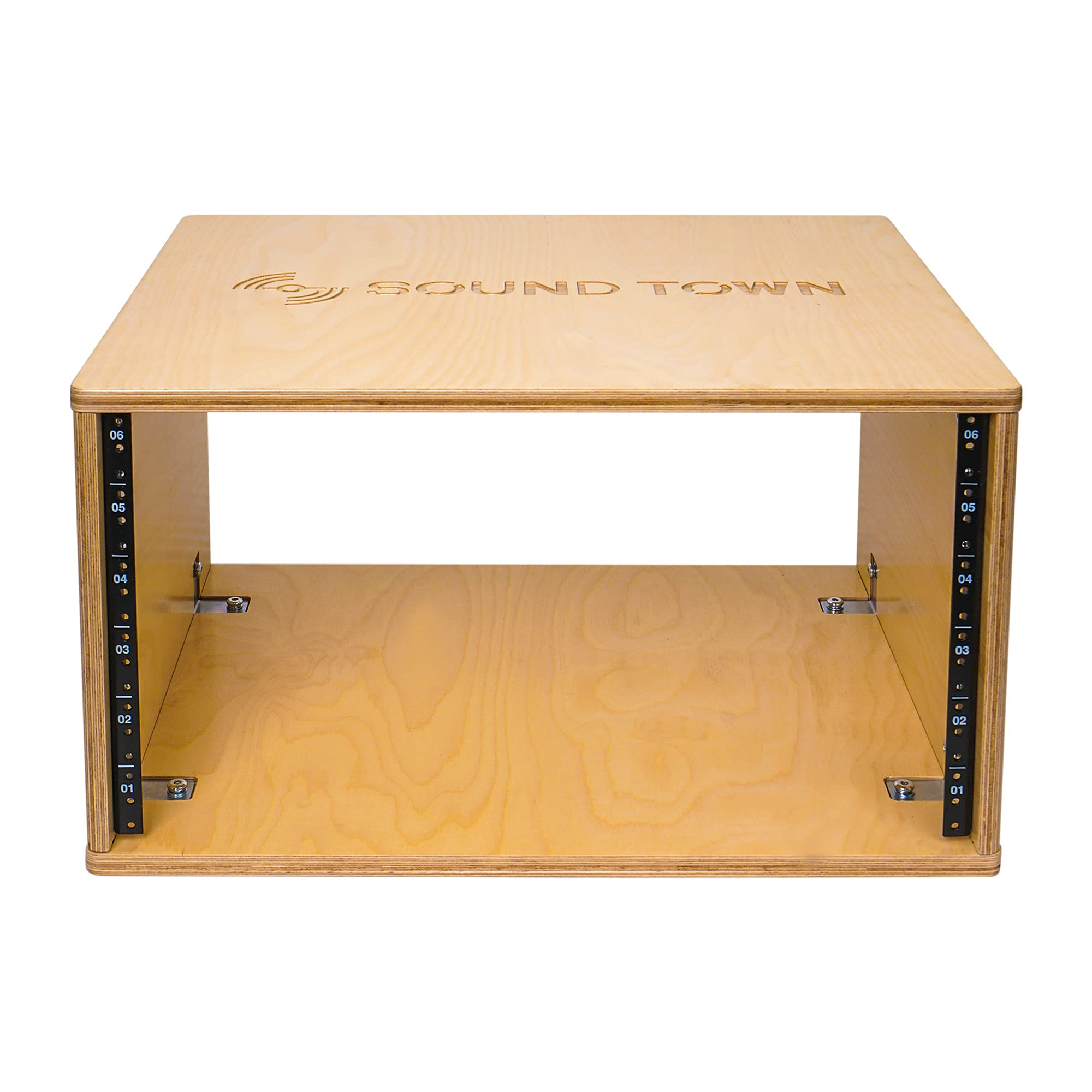 Sound Town DIY 6U Studio Rack with Solid Baltic Birch Plywood, Golden Oak, Assembly Required (SDRK-Y6)