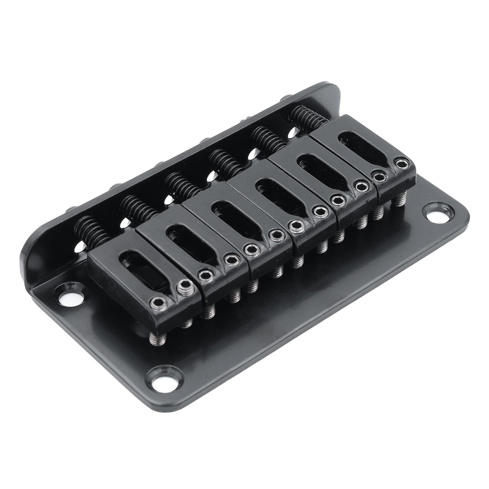 Xuxing 78mm Fixed Hardtail Bridge for 6 String Fender Strat Tele Electric Guitar (Black, 78mm)
