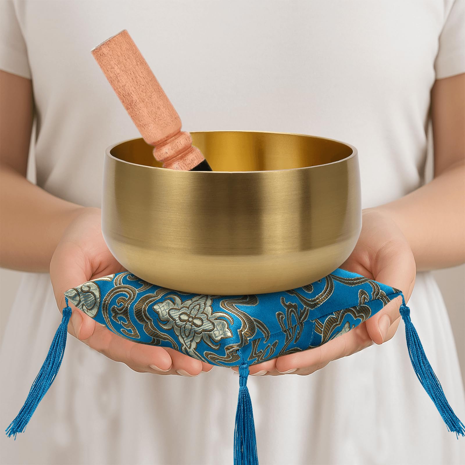 Tibetan Singing Bowl, 6-Inch Sound Bowl Meditation Set