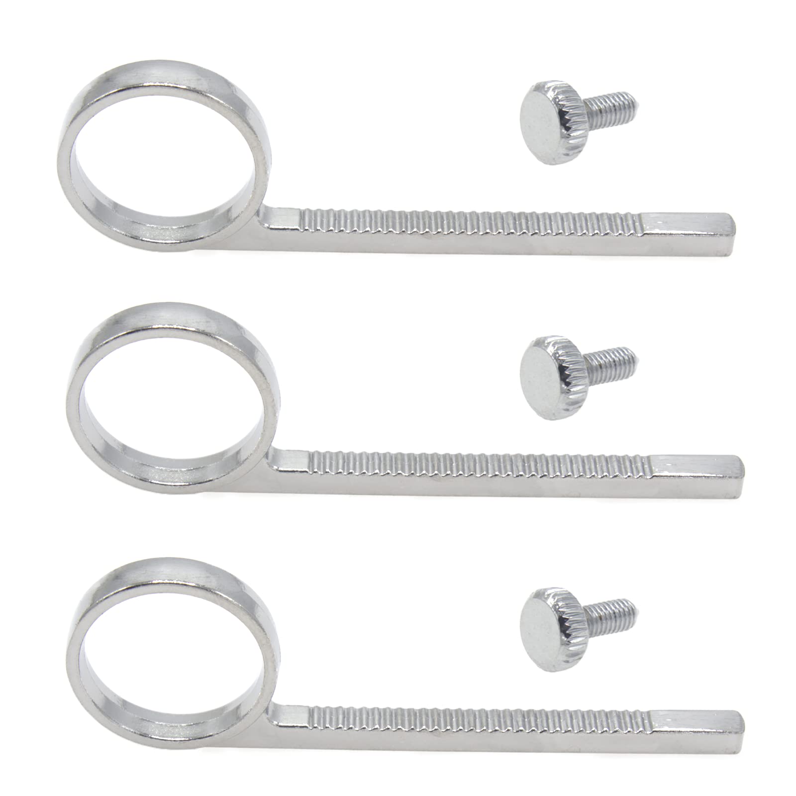 Cheerock 3 Pack Trumpet Slide Finger Ring Set Silver Copper with Screws