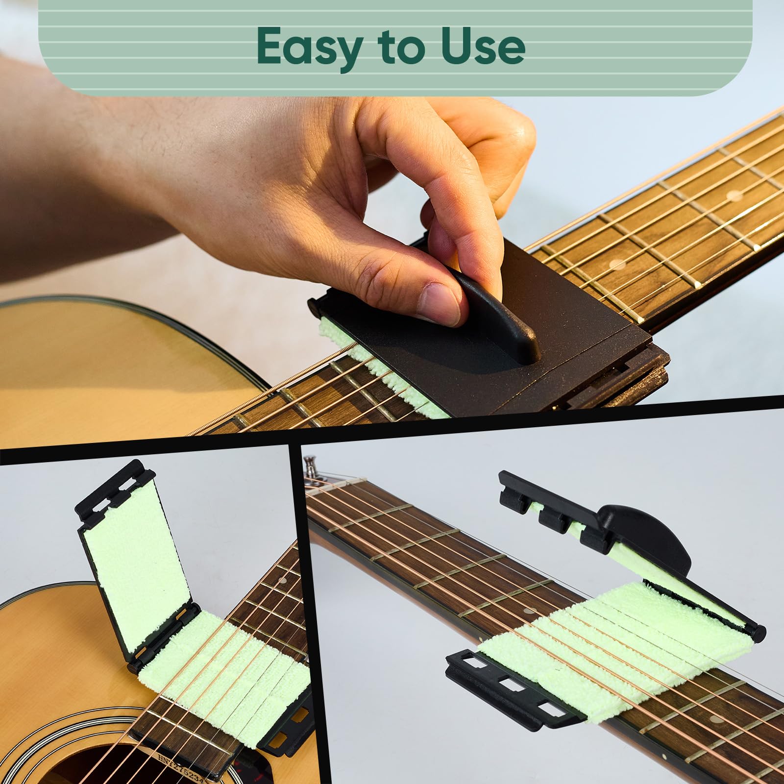 Guitar String Cleaner Fret Floss: Fretboard Cleaner Cloth Guitar Cleaning