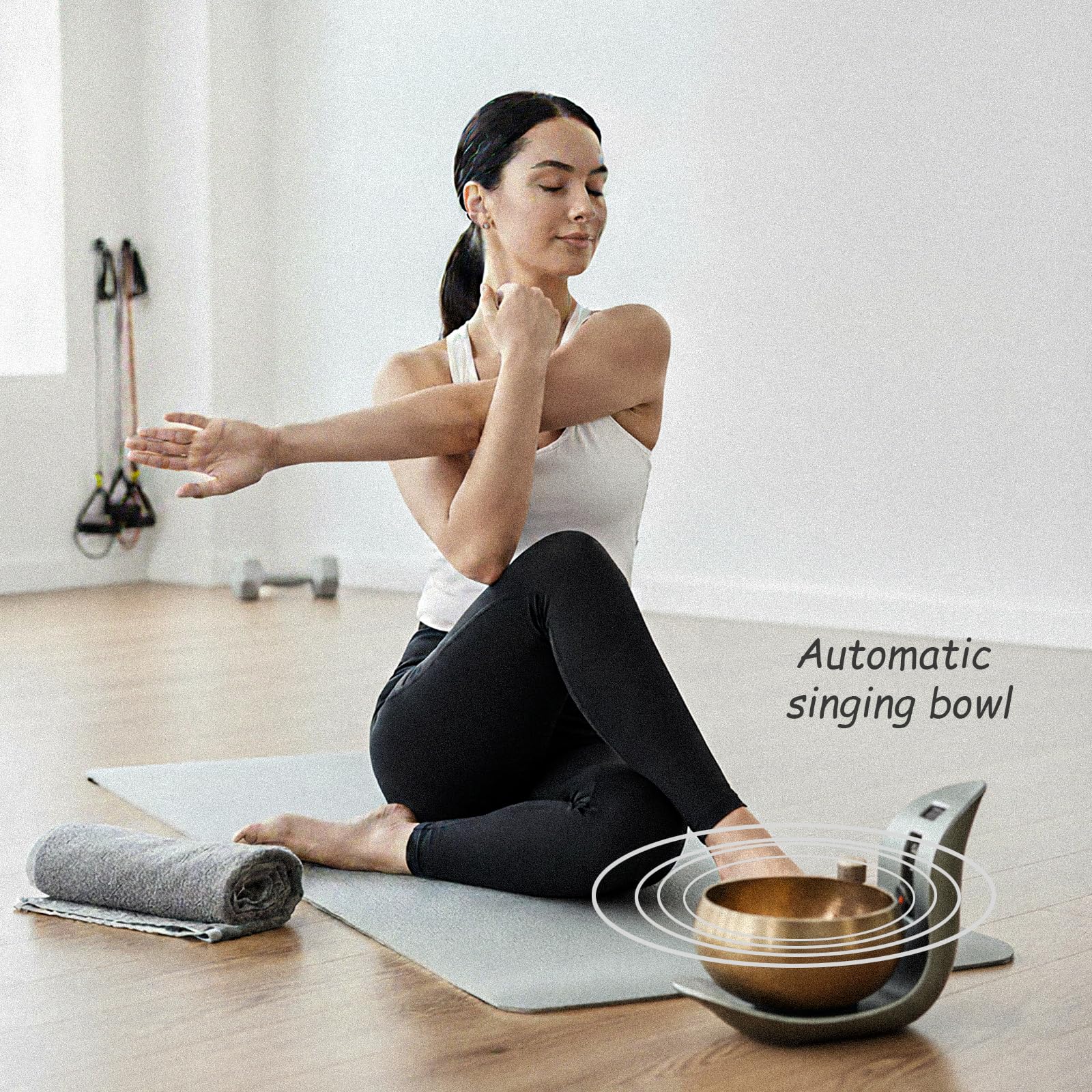 Automatic Singing Bowl – Hands-Free Sound Healing Bowl for Meditation, Yoga, Mindfulness, Energy Healing, Deep Relaxation & Sleep,Auto-Striking Tibetan Singing Bowl with Resonant Tone