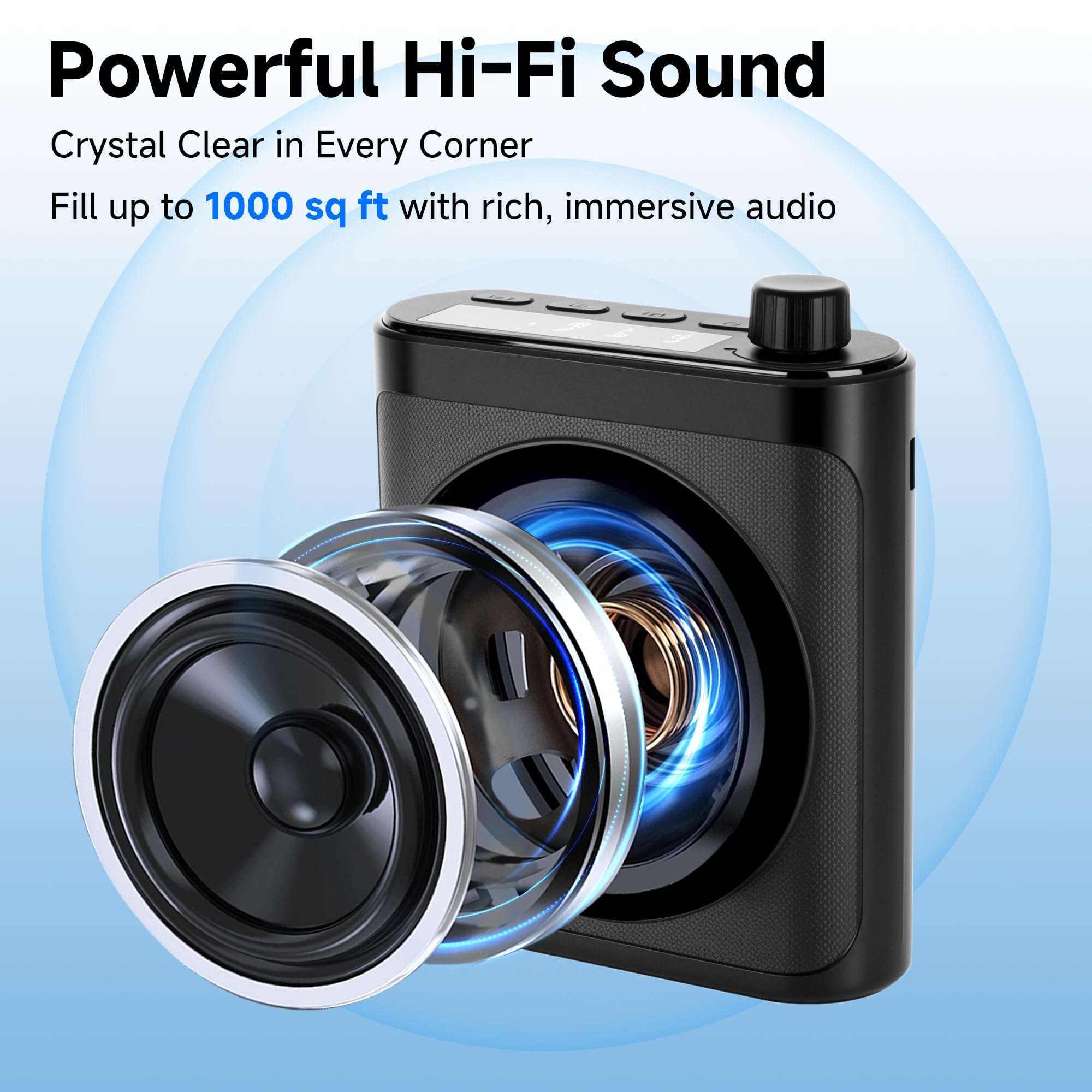 Sunnymark Voice Amplifier for Teachers with 2 Magnetic Wireless Microphones