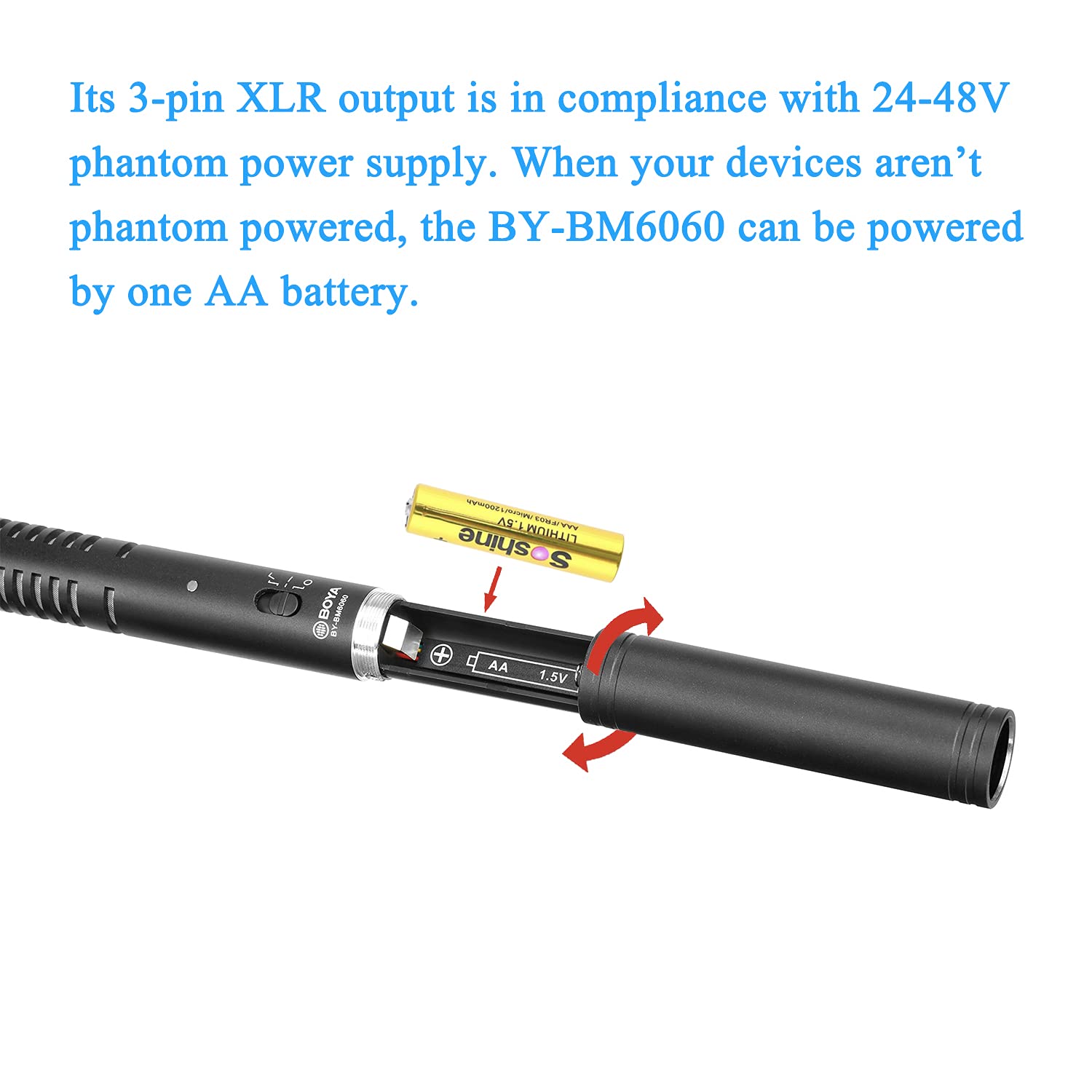 BOYA External Shotgun Microphone for Camera DSLR with Shockmount Windscreen Mic for Canon Nikon Sony Vlogging Professional Condenser Microphones for Video Recording Voice Interview YouTube BY-BM6060L