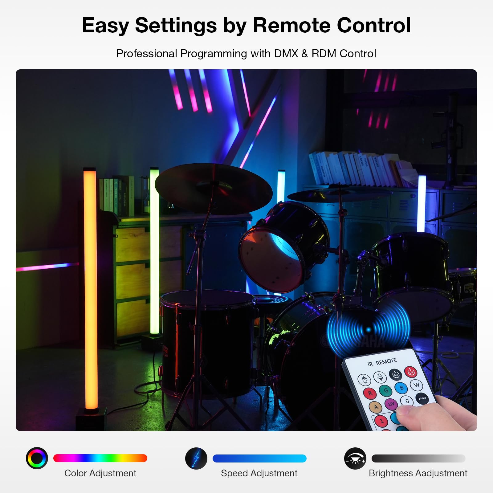 OPPSK LED Stage Light Bar: 360° Full Coverage Lighting – 60W 120LED RGB Pixel Tube – Remote DMX Control – Great for DJ Party Live Show Band Club Event