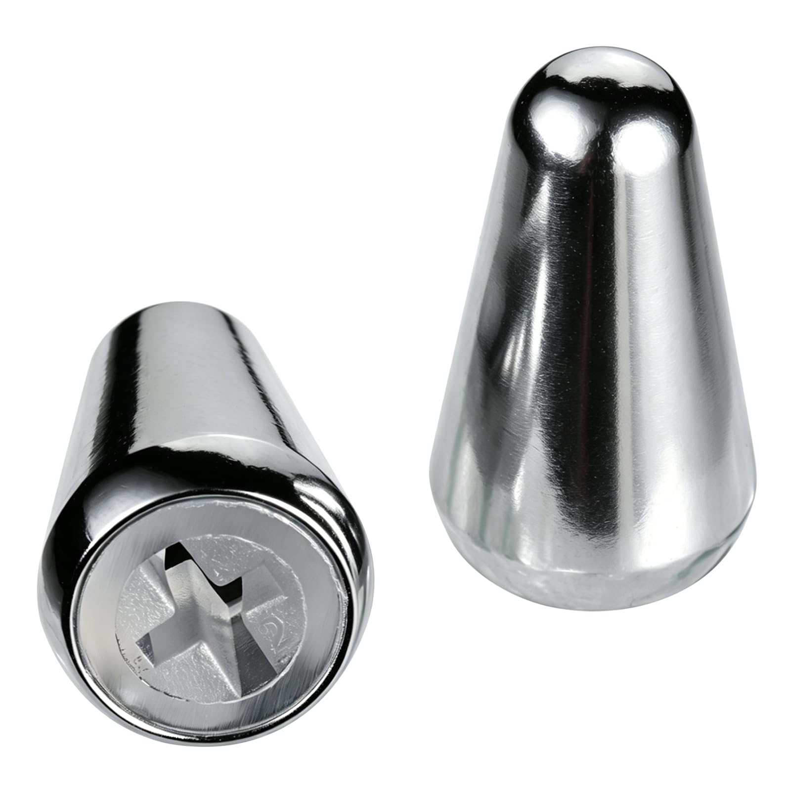 2pcs Guitar 5 Way Pickup Switch Tip Metal Switch Cap Knob for Strat Tele Guitar Parts(Chrome)