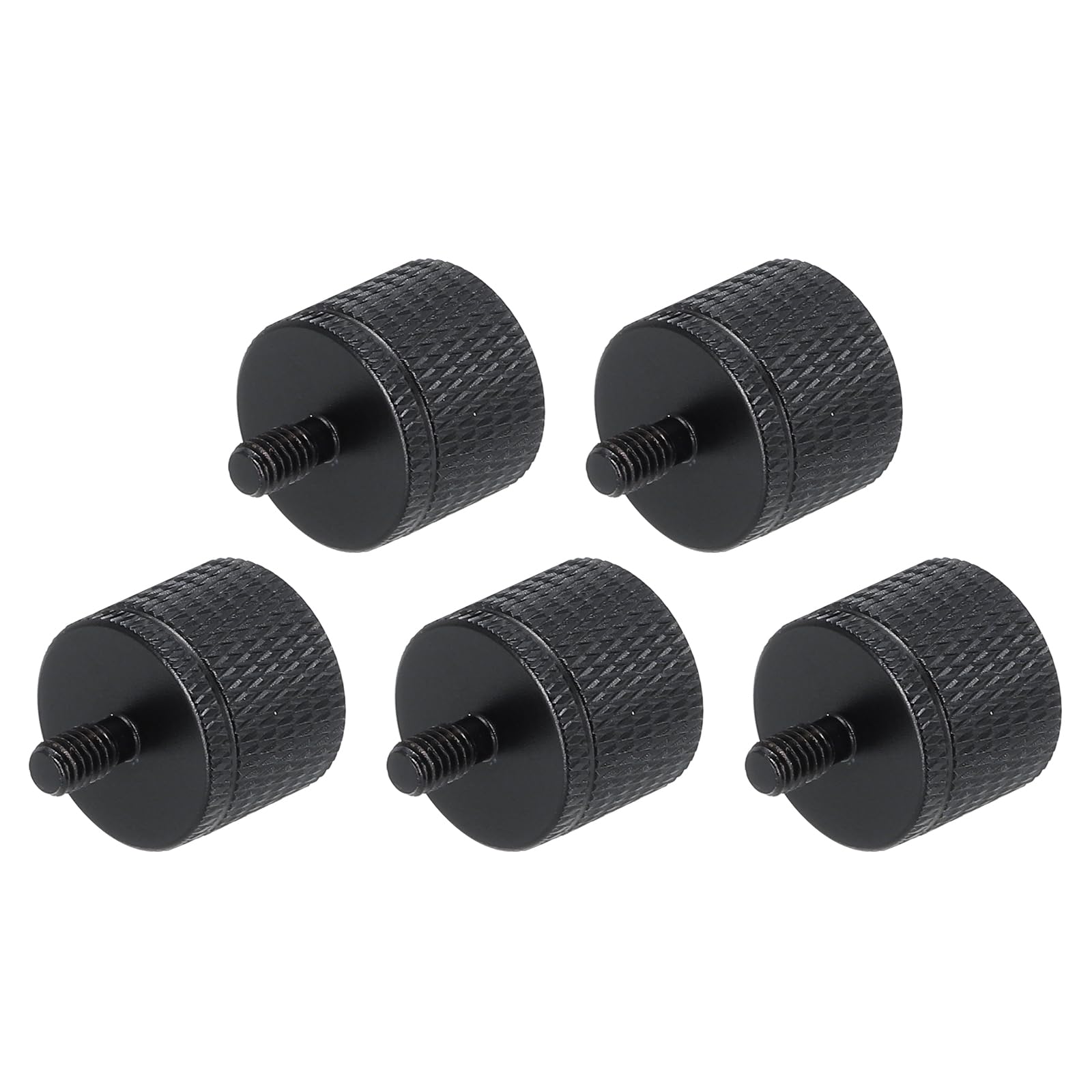 MECCANIXITY 5Pcs Mic Stand Adapter 1/4 Female to M4 Male Thread Screw Adapter Aluminum Alloy for Microphone Tripod Stand Mount, Black