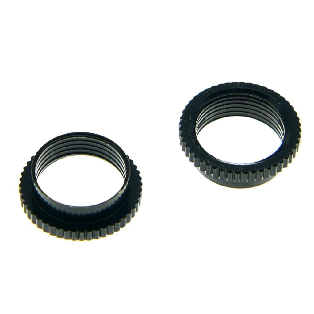 KAISH 2x American Fine Knurled Deep Nut Guitar Toggle Switch Nut Swtich Deep Nut for Les Paul Guitars with Switchcraft Switch Black