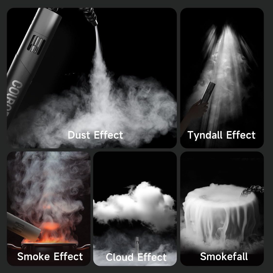 COLBOR CF5 Portable Fog Machine, 40W MINI Handheld Smoke Machine with RGB Lights Effect Remote Control Fogger for Photography Outdoor Events, Parties, Stage Effects, Halloween