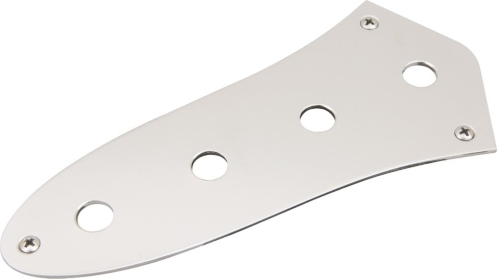 Fender 0992057100 Jazz Bass Control Plate – 4-Hole – Chrome