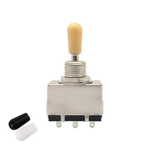 FLEOR 3 Way Toggle Switch Enclosed Pickup Selector with 3pcs Plastic Tips for LP Style Electric Guitar Part