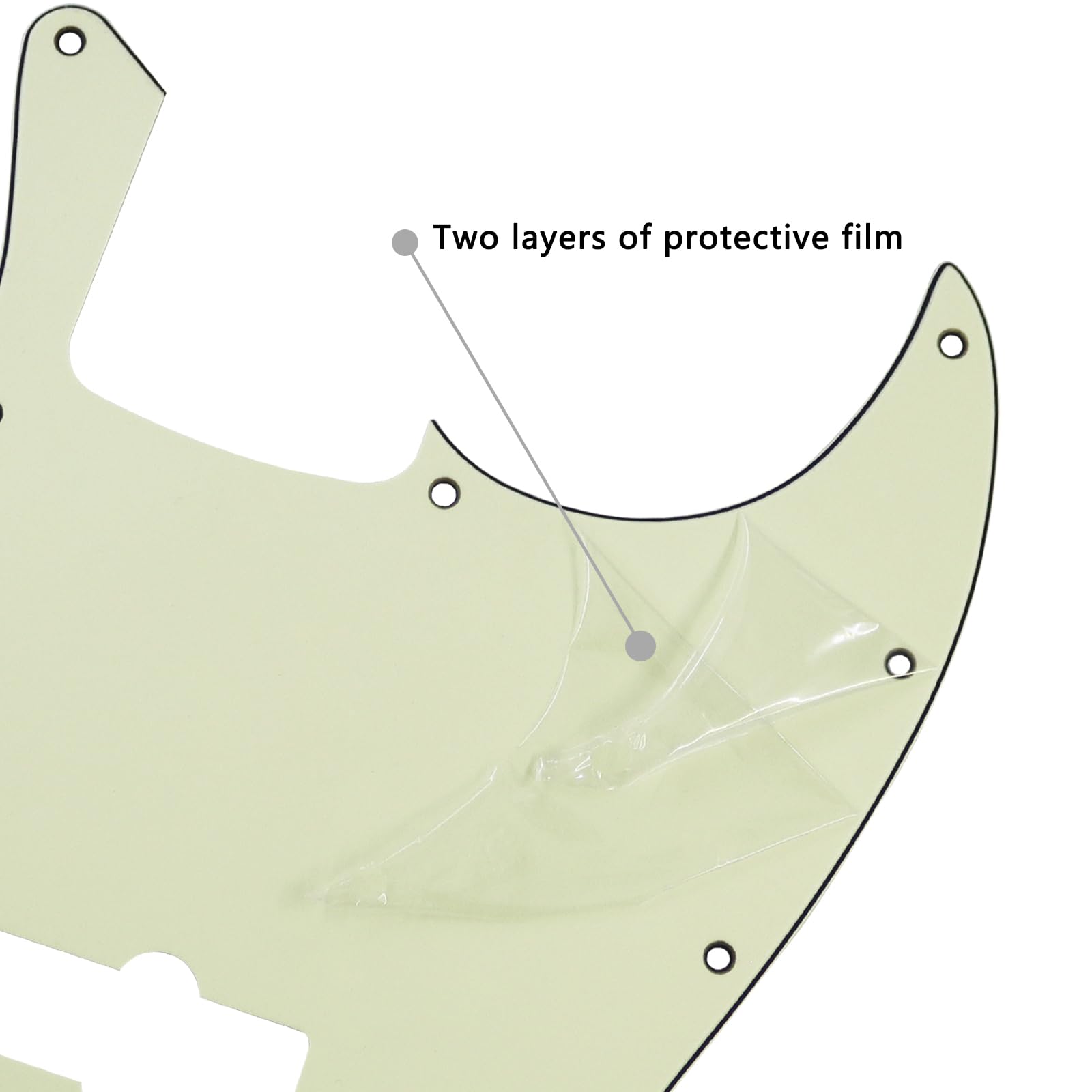 Phrilam 10-Hole Jazz Bass Pickguard for FD 4 String Bass, Mint Green 3Ply