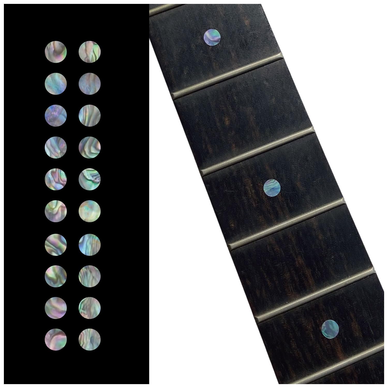 Inlaystickers 1/4″(6.35mm) Dot Fret Markers – Abalone-Mix