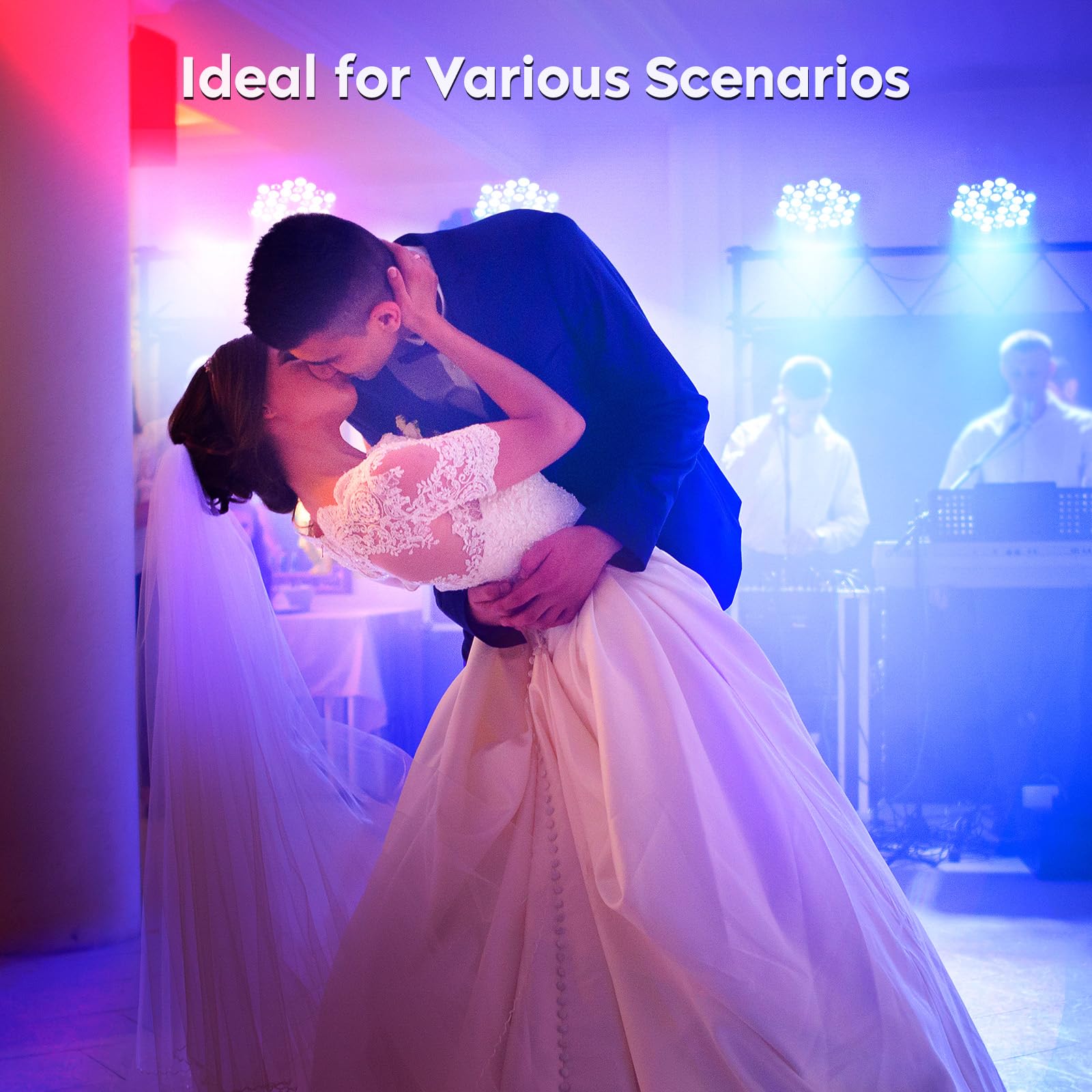 HOLDLAMP Rechargeable Par Lights 36W RGB Battery Powered, Wireless LED Par Lights DJ Uplights Sound Activated& Remote Control for Wedding Events Club Party Church Stage Lighting, 8 Pack