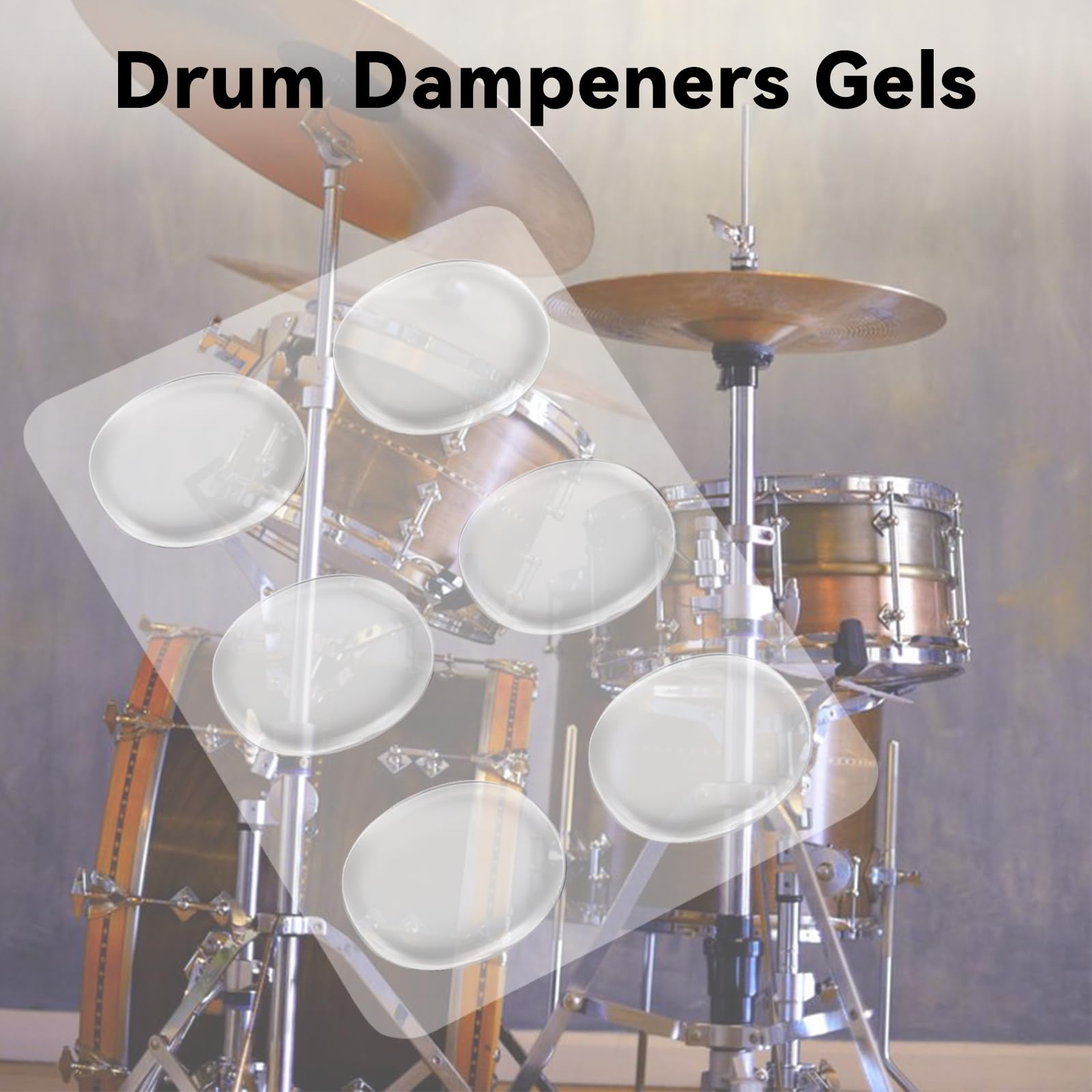 EASTROCK Round Drum Dampeners Gels Silicone Gel Pads 30 Pieces,Transparent
