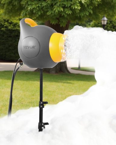 Vevor Foam Machine, 115 W Party Foam Cannon, Portable Foam Maker with Tripod Stand, Backyard, Pool, Outdoor Events, Birthdays, Celebrations, Grey and Yellow