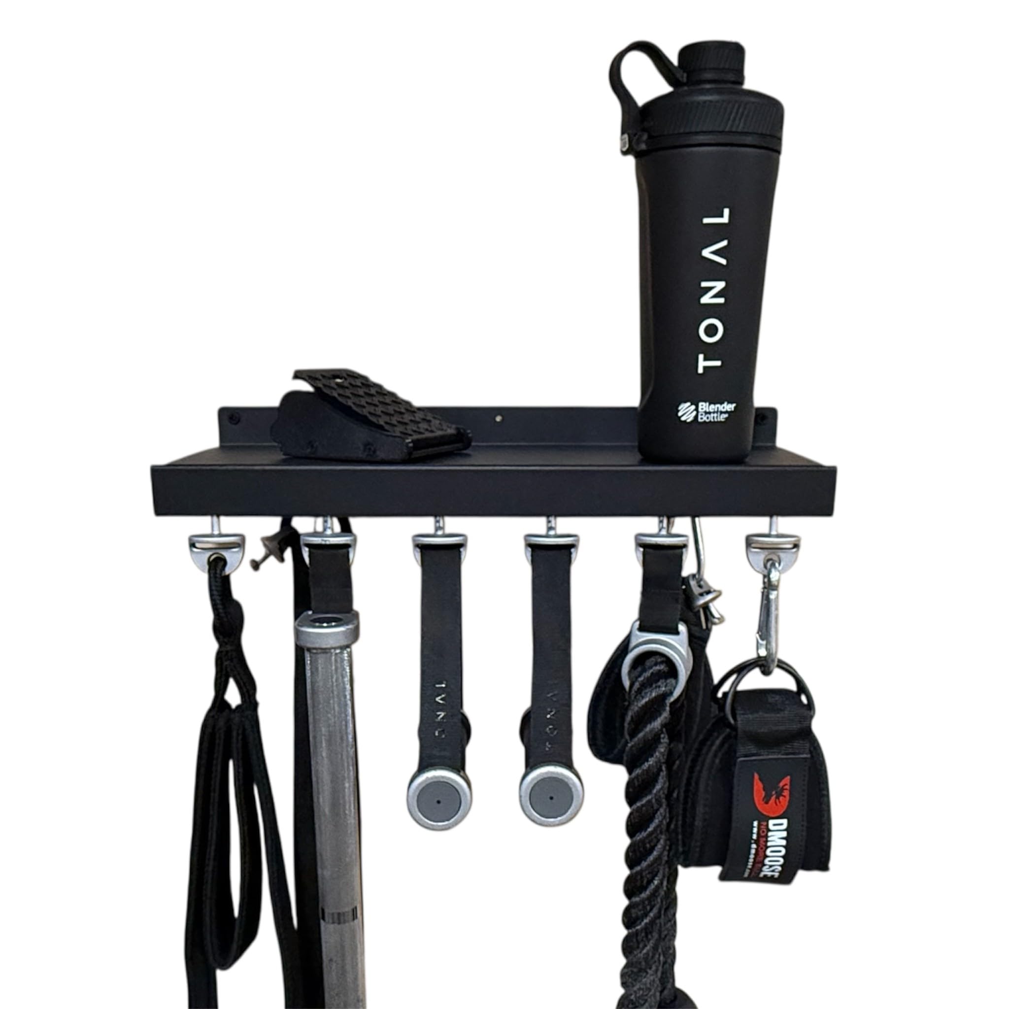 Bendy3D Solutions 17″ Accessory Shelf Compatible with Tonal – Metal Shelf with 6 T-Lock Mounts and 5 Hooks