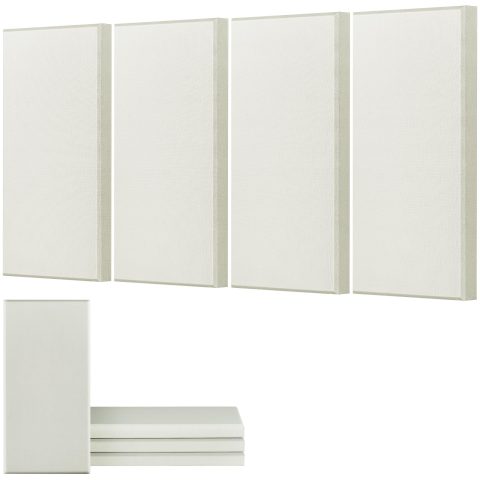 VEVOR 4 PCS Acoustic Panels, 2 inch Thick 23.6 x 11.8 inch Fiberglass Sound Absorbing Panels, Self-adhesive Soundproof Wall Boards, for Studios, Office, Home Theater,Meeting Room, Beige