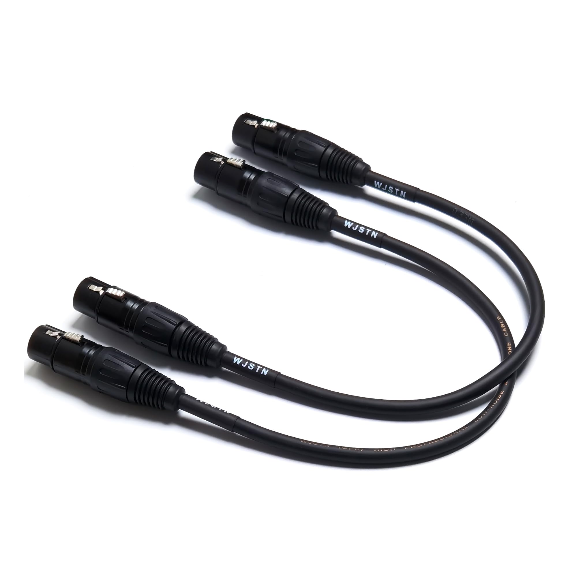WJSTN Suanqi Microphone Cable XLR to XLR Cables, 3-Pin XLR Female to Female mic Cable DMX Cable Patch Cords with Oxygen-Free Copper (2FT), Black.