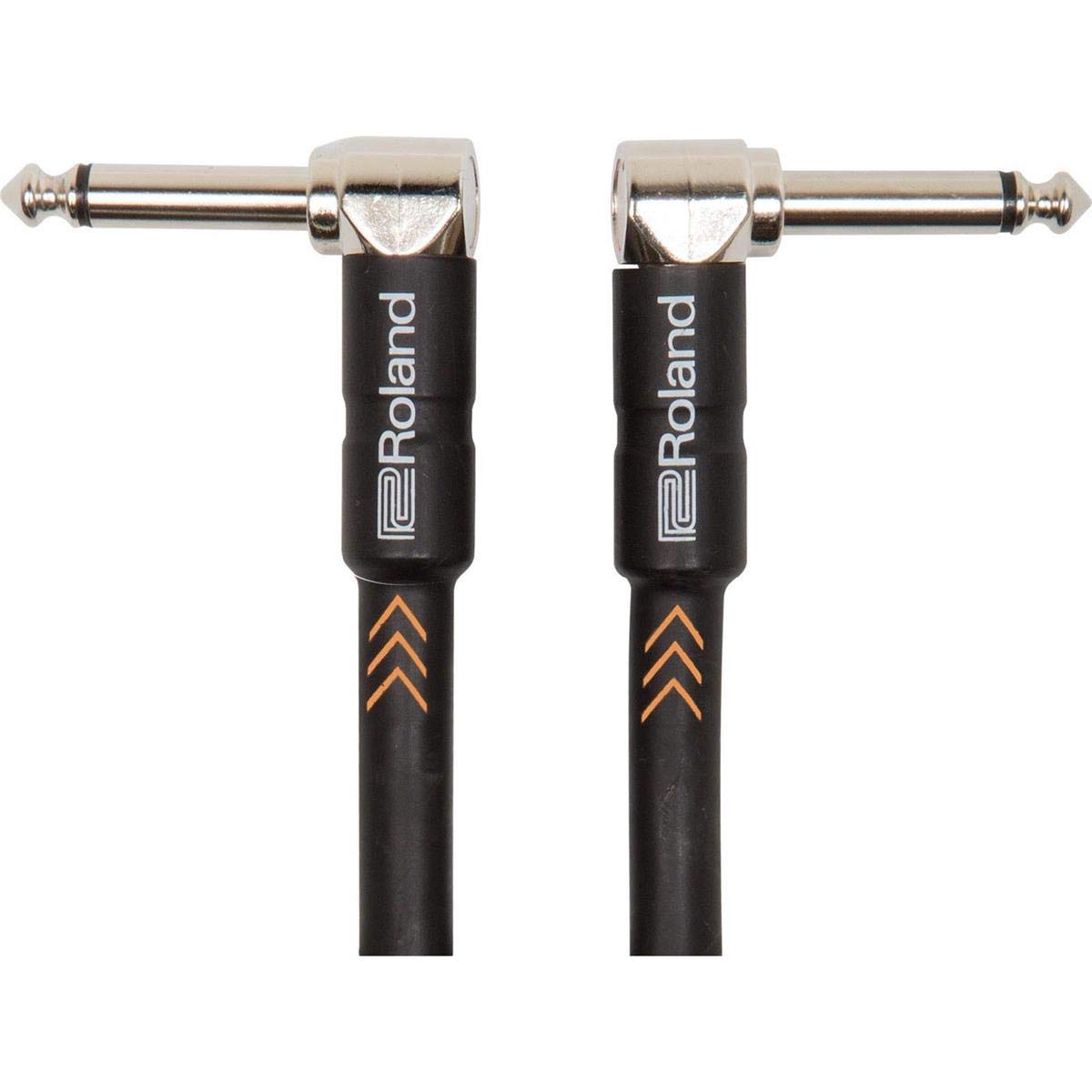 Roland Black Series Instrument Cable, Angled/Angled 1/4-Inch Jack, 1 Foot