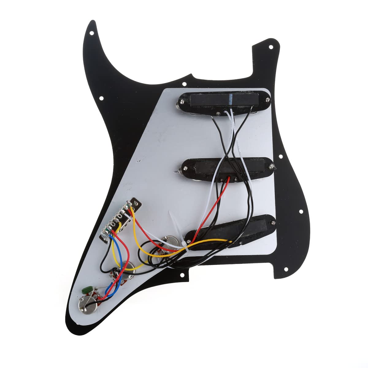 Musiclily Basic Pre-wired Loaded Standard ST-SSS Pickguard Set 3Ply Black