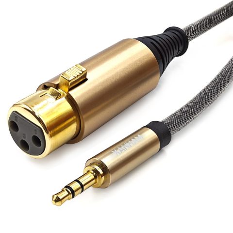 XANHAM XLR Female to 3.5mm (1/8″) Male Jack 6.6 Feet/2 Meter TRS Unbalanced Cable Compatible with iPhone, iPod, MP3 Player, Laptop, Voice Recorder and More
