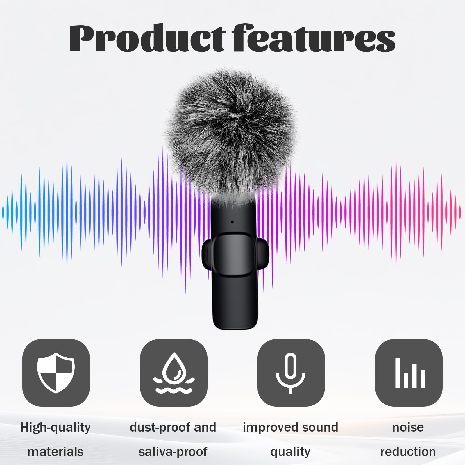 Mini Wireless Furry Windscreen Covers, 5 Pcs Furry Windscreen Muff Lavalier Microphone Wind Screen Muffs Pop Filter Noise Reduction for Wind and Ambient Noise Improve Mic Audio Quality (Grey)