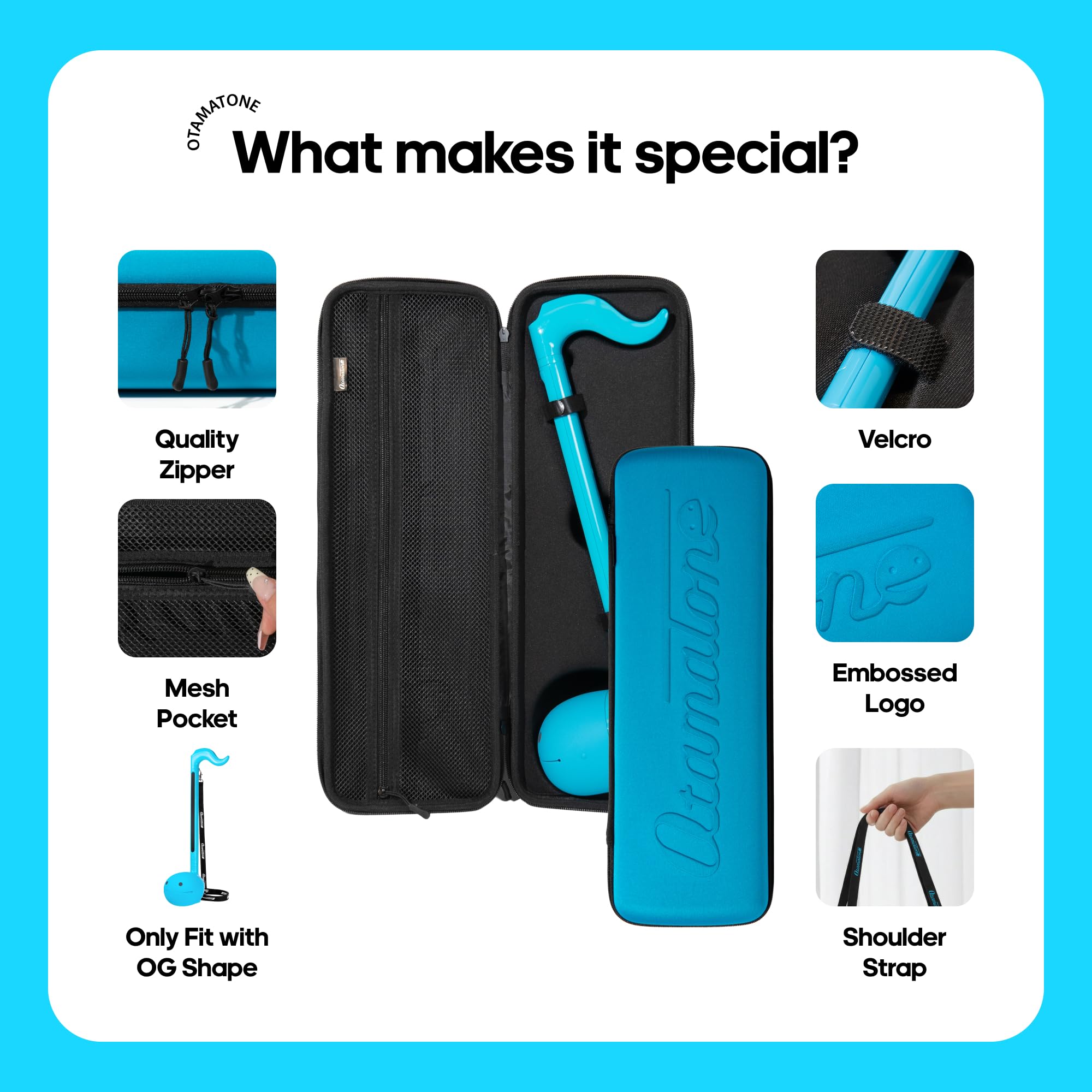 Otamatone Official Portable Case for Deluxe Size (17.25 inch) – Blue