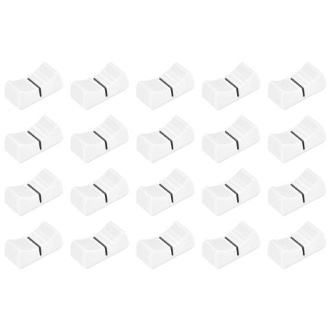 uxcell 24mmx11mmx10mm Console Mixer Slider Fader Knobs Replacement for Potentiometer White Knob Black Mark 20pcs(Fit Hole 4 x 0.9mm)