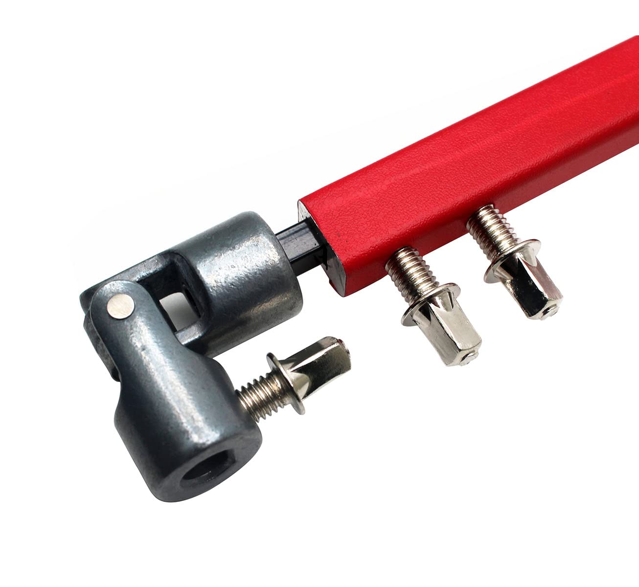 TUOREN Double Kick Drum Pedal Drive Shaft Steel Bass Drum Pedal Linkage Connector Arm for Drum Kit Percussion Instrument Parts (Red)