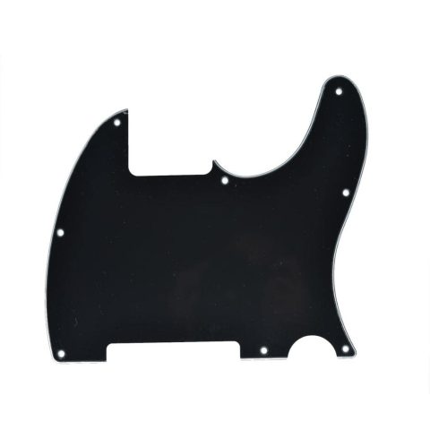 KAISH 8 Hole Tele Blank Guitar Pickguard Tele Pick Guard Scratch Plate for Telecaster Esquire Black 3 Ply