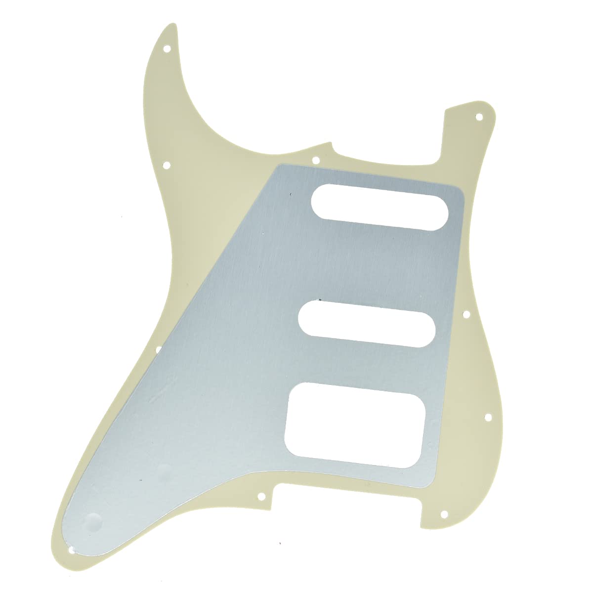 Dopro 11-Hole Strat HSS Guitar Pickguard 3-Screw Humbucking Pickup Mount Fits American Fender Stratocaster Aged Pearl