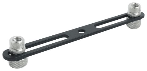 Rockville ACC-DM 1-to-2 Dual Mic Stand Adapter Bar, 5/8″ and 3/8″ Threading