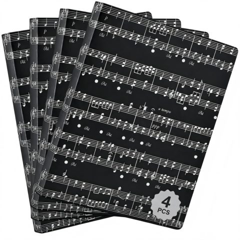 Music Folder,40‑Pocket PP Sheet Music Holder for A4 Documents Black 4Pack