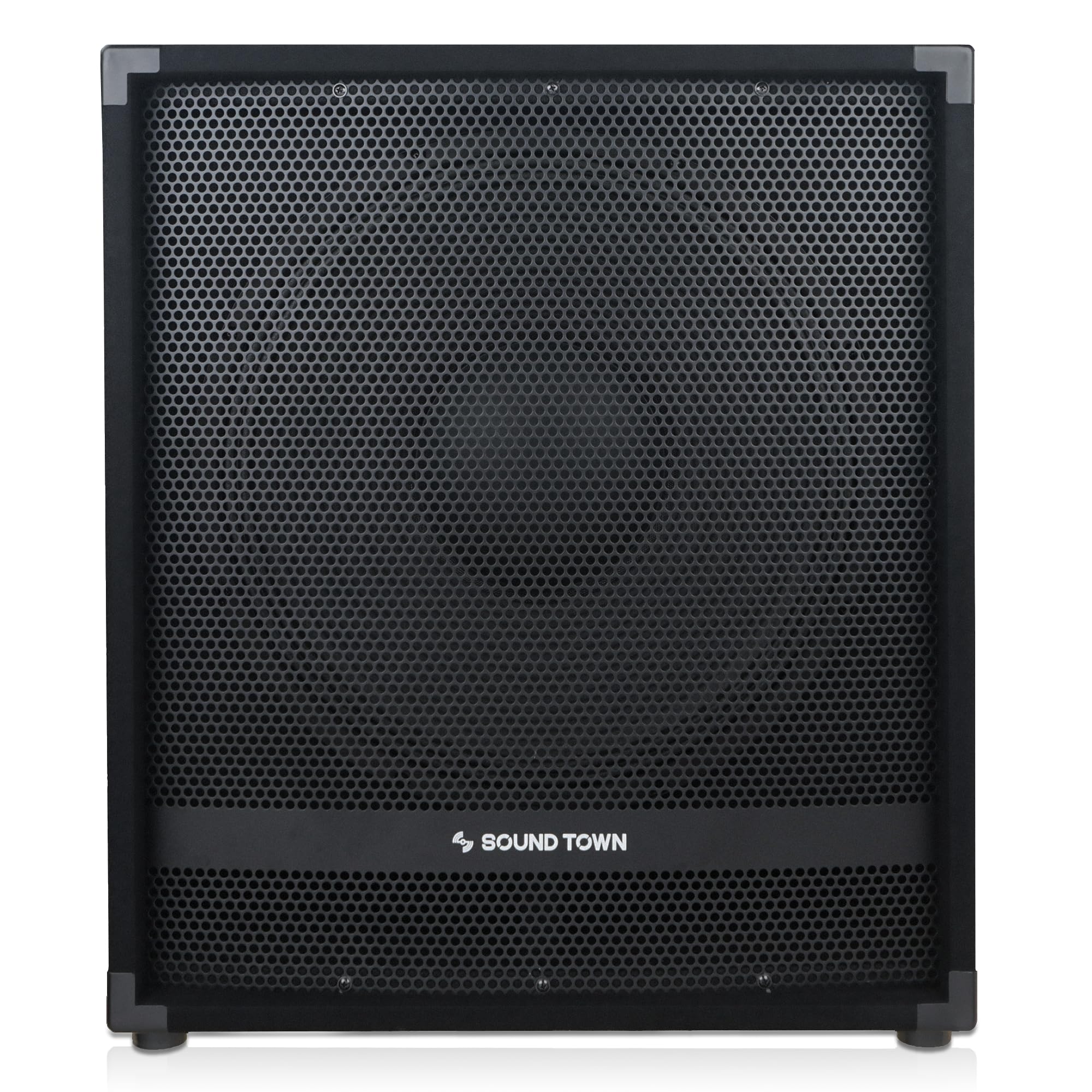 Sound Town METIS Series Powered Subwoofer 2400 Watts 18″, with Class-D Amplifier, 4-inch Voice Coil, High-Pass Filter (METIS-18PWG)