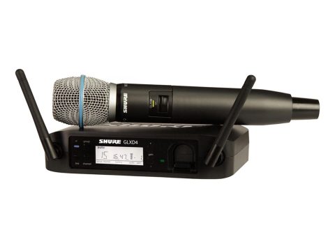 Shure GLXD24/B87A Microphone System with GLXD4 Receiver and GLXD2 Handheld Transmitter with BETA 87A Vocal Mic Capsule