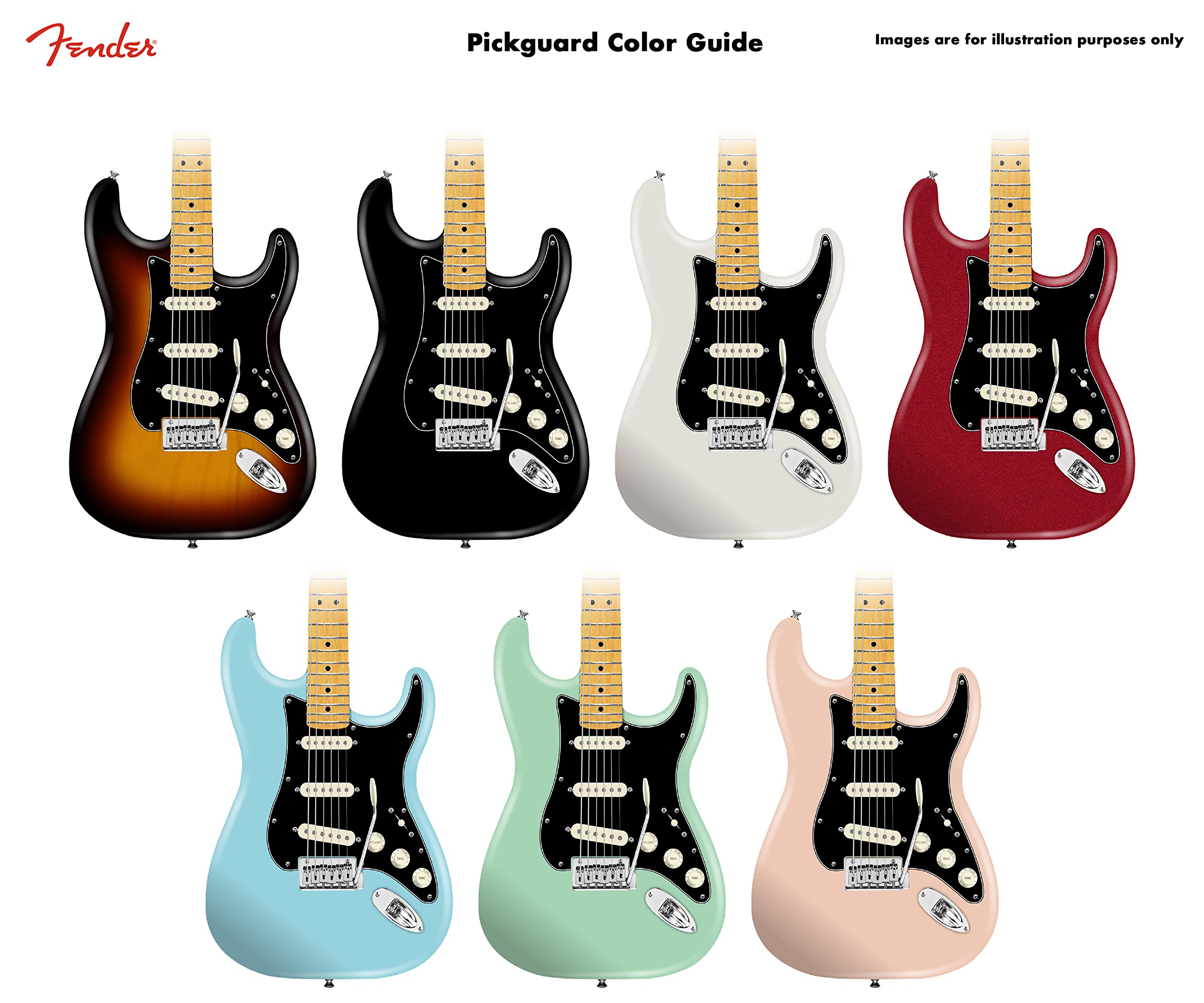 Fender Vintage-Style Pickguard, 60’s Stratocaster, 11-Hole – Black 3-Ply