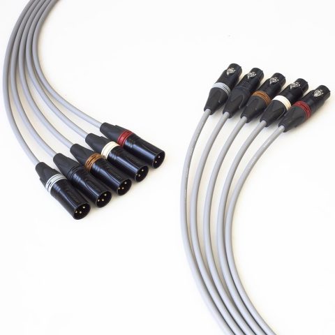 BJC Star Quad XLR Cables, Canare L-4E6S with Neutrik BXX-Series XLRs (Five-Channel Set, Grey, 20 Foot)