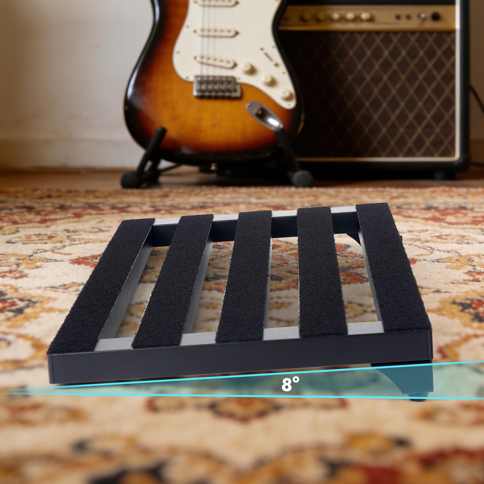 GOKKO Guitar Pedal Board 22″ x 12.5″ Aluminum Alloy Pedalboard with Case